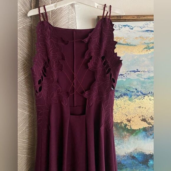 Free People burgundy dress with low back and waist size medium - Picture 14 of 16